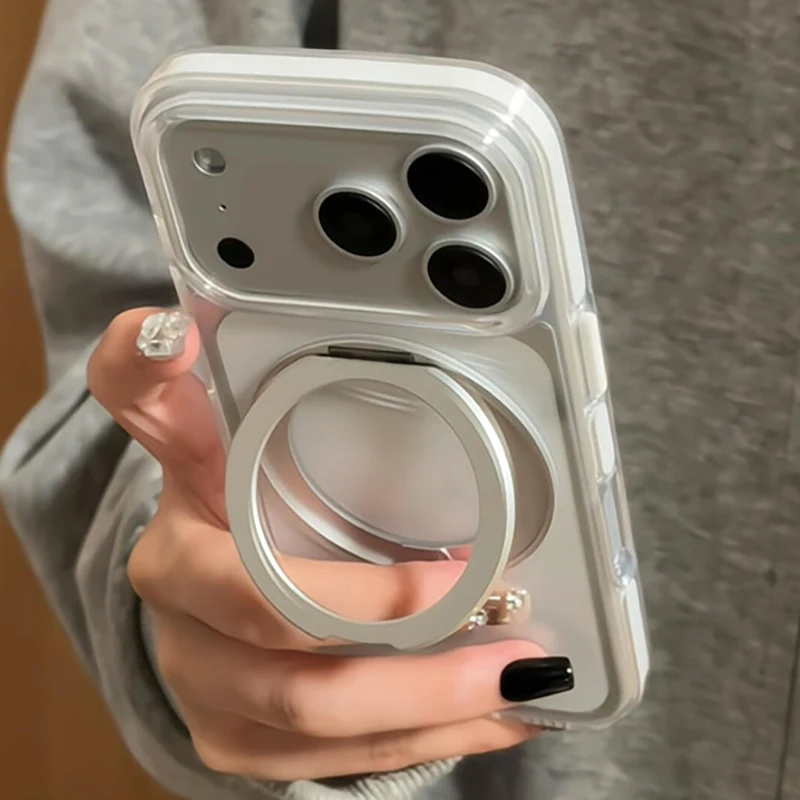 360 Degree Magnetic Metal Ring Stand Phone Case For iPhone 17 Promax 16 15 14 13 Pro Max Luxury Cases Transparent Fundas
360 Degree Magnetic Metal Ring Stand Phone Case For iPhone 17 Promax 16 15 14 13 Pro Max Luxury Cases Transparent Fundas