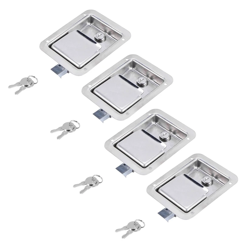 Hardware 4 Pack Stainless Steel Paddle Slam Latch With Lock & Key - Flush Single Point Handle For Door Trailer RV Jeep
Hardware 4 Pack Stainless Steel Paddle Slam Latch With Lock & Key - Flush Single Point Handle For Door Trailer RV Jeep