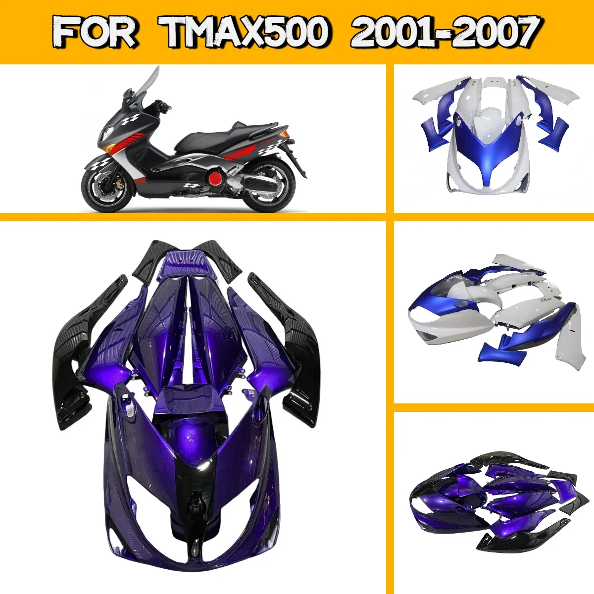 Advanced Fairing Kit for 2001-2007 Yamaha T-MAX500 New Injection Accessories Custom Fairings 01-07 TMAX 500
Advanced Fairing Kit for 2001-2007 Yamaha T-MAX500 New Injection Accessories Custom Fairings 01-07 TMAX 500