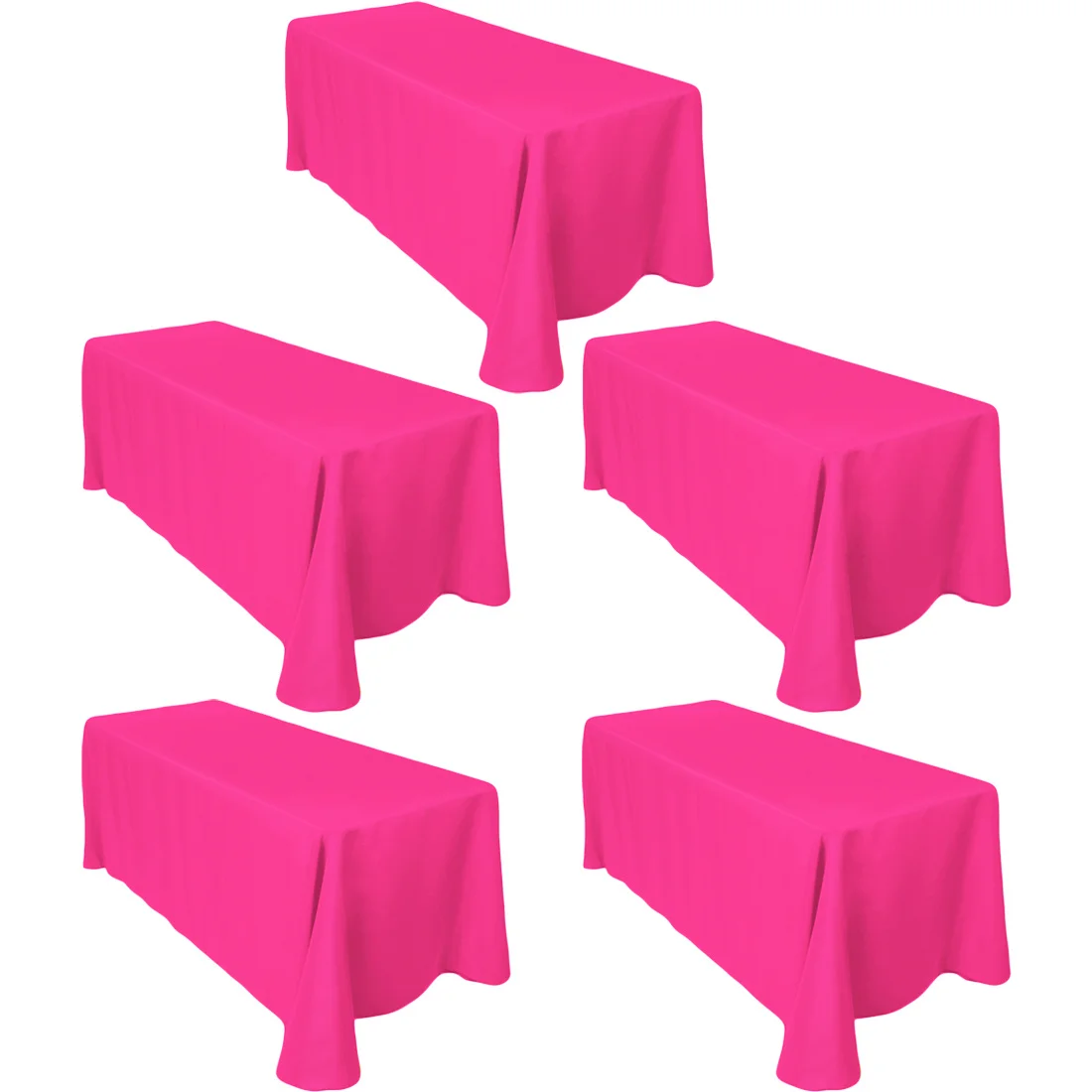 5 Pack 90x132 Inch Rectangular Tablecloths with Rounded Corners - Jewel Tone Polyester Table Covers for Weddings, Parties & Club
5 Pack 90x132 Inch Rectangular Tablecloths with Rounded Corners - Jewel Tone Polyester Table Covers for Weddings, Parties & Club