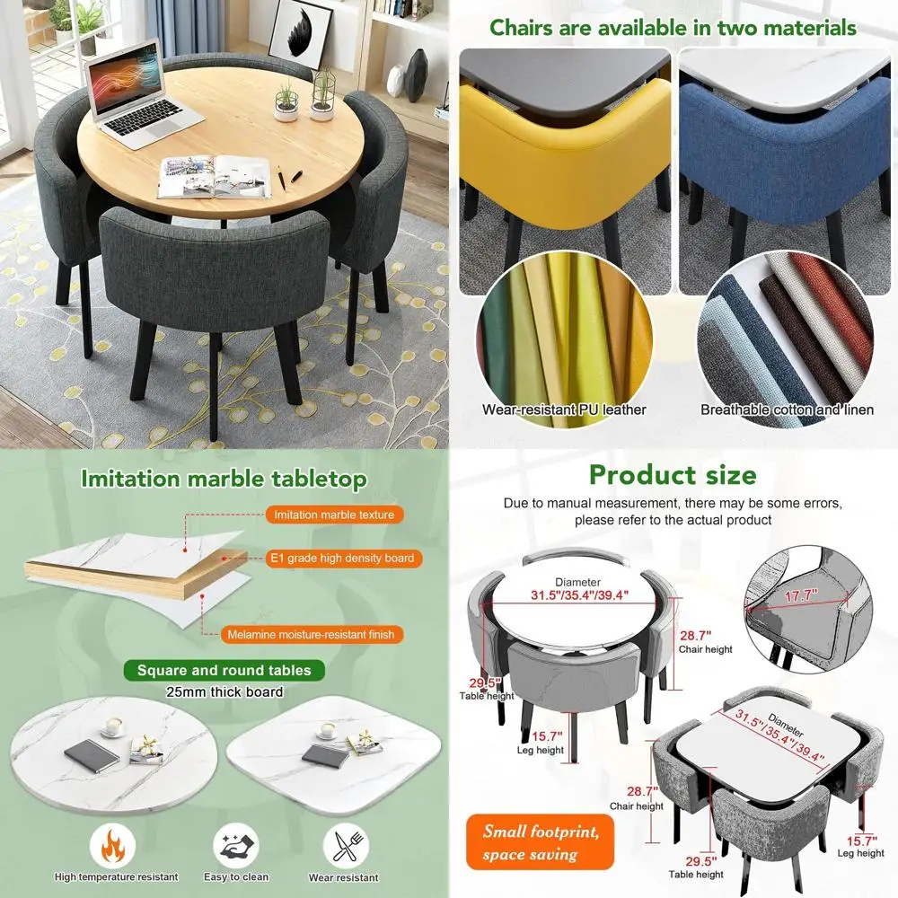 Elegant 4-Piece Marble Dining Set with Metal Chairs for Space-Efficient Home Offices
Elegant 4-Piece Marble Dining Set with Metal Chairs for Space-Efficient Home Offices
