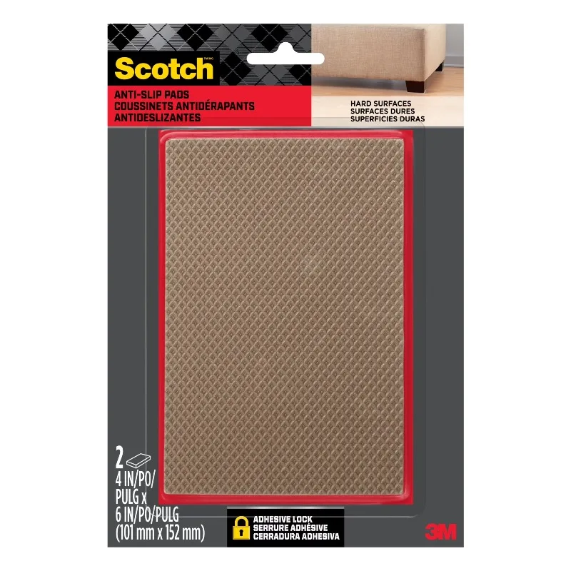 Scotch Furniture Pads, No Slip Floor Protection, Brown, 4 in. x 6 in., 2 Rectangle Grippers
Scotch Furniture Pads, No Slip Floor Protection, Brown, 4 in. x 6 in., 2 Rectangle Grippers