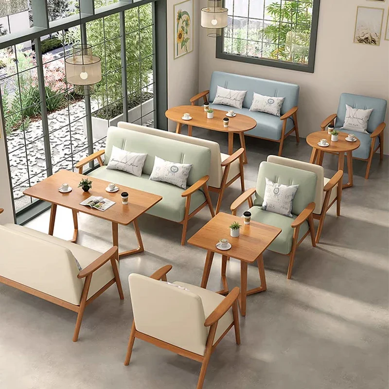 Cafe dessert milk tea shop book bar lounge leisure solid wood negotiation reception coffee shop sofa table chair combination
Cafe dessert milk tea shop book bar lounge leisure solid wood negotiation reception coffee shop sofa table chair combination