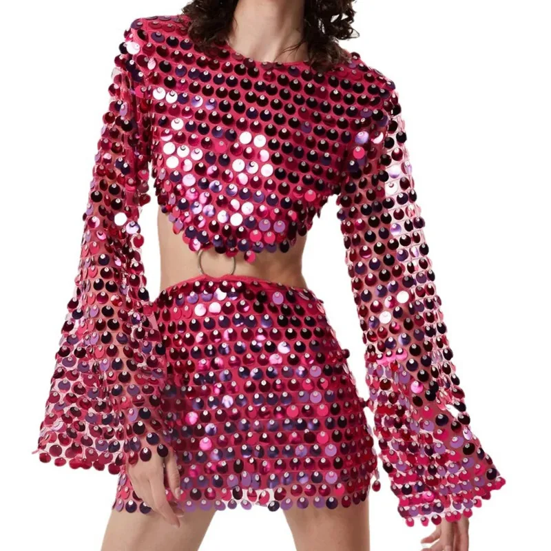 Sexy Sequin Transparent Irregular Dress Fashionable O Neck Hollow Out Long Sleeved Beach Vacation Mini Skirt Summer Midi Skirt
Sexy Sequin Transparent Irregular Dress Fashionable O Neck Hollow Out Long Sleeved Beach Vacation Mini Skirt Summer Midi Skirt