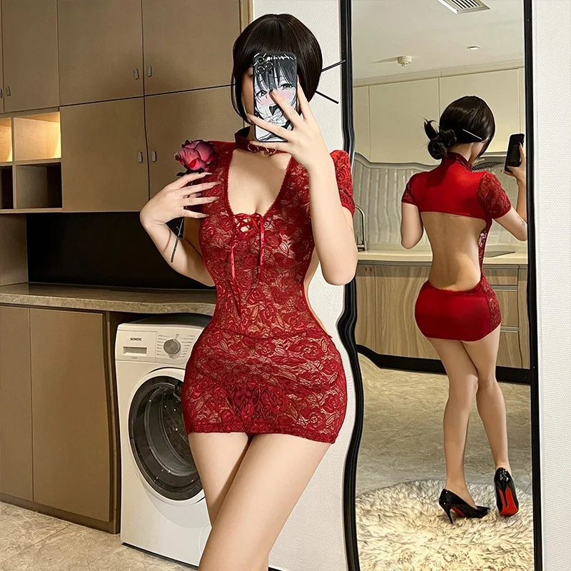 Нижнее белье, женская униформа, полый кружевной Cheongsam, искушение, страсть, обнажающий грудь, цельный наряд с горячими ремешками
Нижнее белье, женская униформа, полый кружевной Cheongsam, искушение, страсть, обнажающий грудь, цельный наряд с горячими ремешками