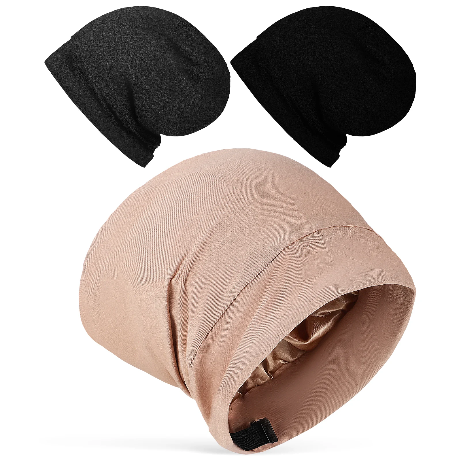 3 pcs Satin Bonnet for Curly Hair Sleep Elastic Wrap Dreadlock Cap Long Hair Protective Night Hat Adjustable Size
3 pcs Satin Bonnet for Curly Hair Sleep Elastic Wrap Dreadlock Cap Long Hair Protective Night Hat Adjustable Size