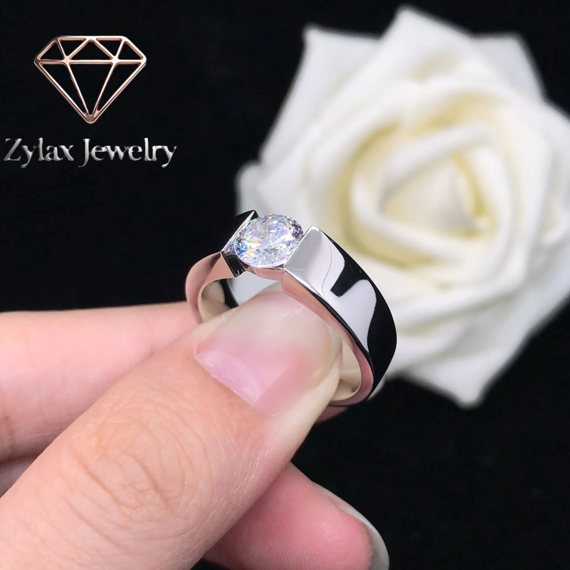 Zylax Jewelry Hearts & Arrows 1Ct 6.5mm Round Cut Diamond Promise Ring Engagement Women Ring Platinum 950 Jewelry R054
Zylax Jewelry Hearts & Arrows 1Ct 6.5mm Round Cut Diamond Promise Ring Engagement Women Ring Platinum 950 Jewelry R054