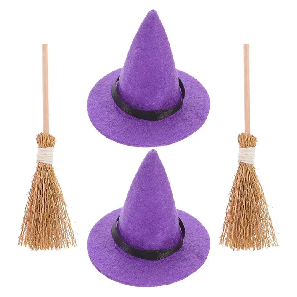 2 set Hats Brooms Halloween Decorations For House Scene Layout Diy Accessories Party Favors Tiny Hat Ornaments
2 set Hats Brooms Halloween Decorations For House Scene Layout Diy Accessories Party Favors Tiny Hat Ornaments