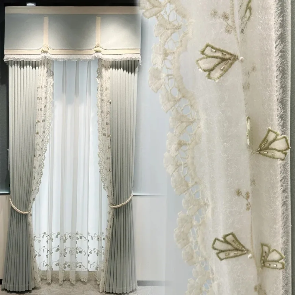 New Light Blue Embroidered Window Screen Spliced Jacquard Chenille Curtains for Living Room Bedroom Balcony Custom Valance
New Light Blue Embroidered Window Screen Spliced Jacquard Chenille Curtains for Living Room Bedroom Balcony Custom Valance