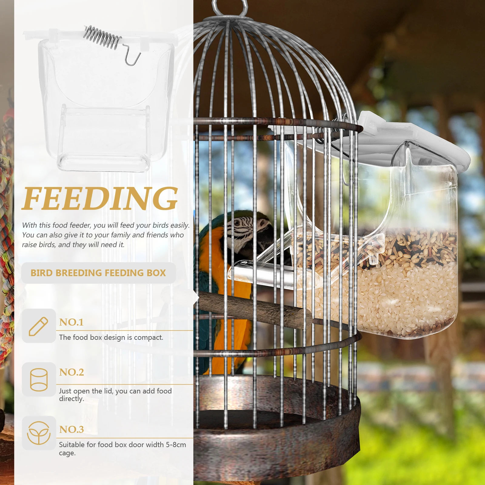 3pcs Hanging Parrot Feeder Bird Food Container For Budgerigar Canary Cockatiel Large Capacity Durable Lightweight Transparent
3pcs Hanging Parrot Feeder Bird Food Container For Budgerigar Canary Cockatiel Large Capacity Durable Lightweight Transparent