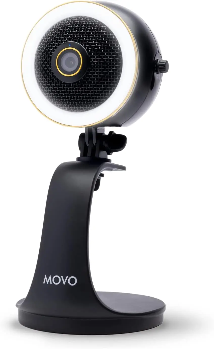 All-in-One 1080p Webcam with Microphone & Ring Light for Streaming, Conferencing, Recording