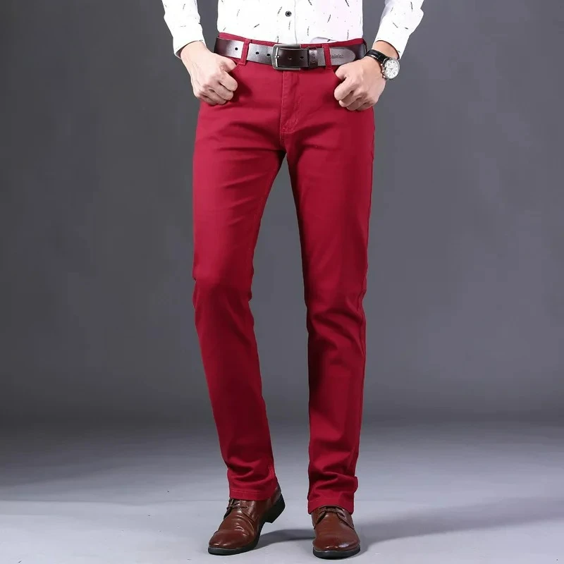 Brand Classic Style Men's Wine Red Jeans Fashion Business Casual Straight Denim Stretch Trousers Male Denim Pants Korean reviews
Brand Classic Style Men's Wine Red Jeans Fashion Business Casual Straight Denim Stretch Trousers Male Denim Pants Korean reviews