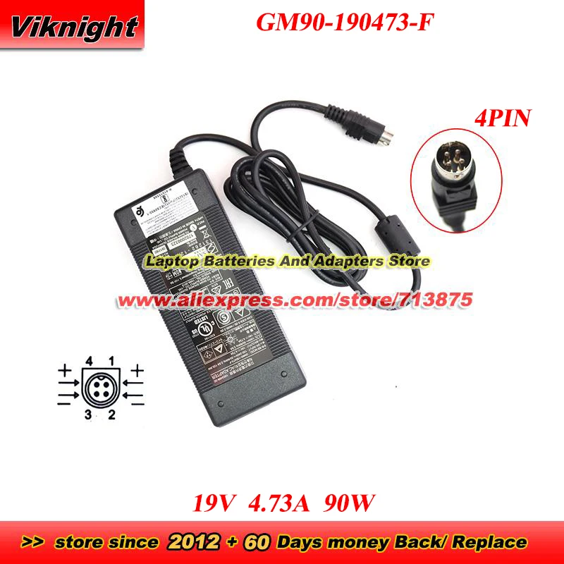 GM90-190473-F AC Adapter 19V 4.73A 90W Power Supply with 4Pins Power Adapter
GM90-190473-F AC Adapter 19V 4.73A 90W Power Supply with 4Pins Power Adapter