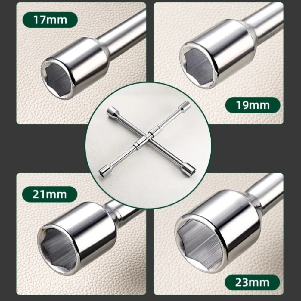 Folding Labor-Saving Cross Lug Wrench 17/19/21/23mm Car Wheel Nut Remover for Truck SUV Emergency Tire Repair
Folding Labor-Saving Cross Lug Wrench 17/19/21/23mm Car Wheel Nut Remover for Truck SUV Emergency Tire Repair