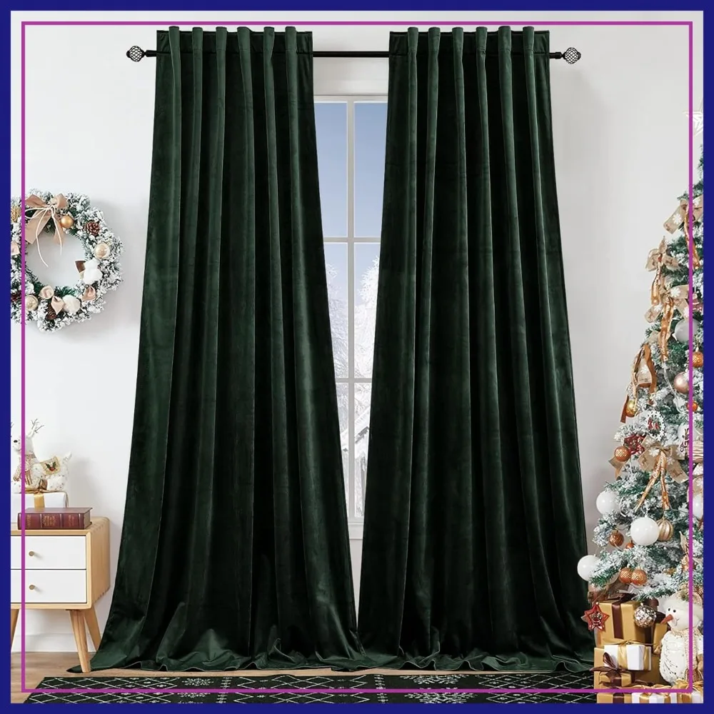Dark Green Velvet Curtains for Bedroom, Super Soft Vintage Luxury Heavy Drapes, Room Darkening Thermal Insulated, W52 x L84, 2 Panels
Dark Green Velvet Curtains for Bedroom, Super Soft Vintage Luxury Heavy Drapes, Room Darkening Thermal Insulated, W52 x L84, 2 Panels
