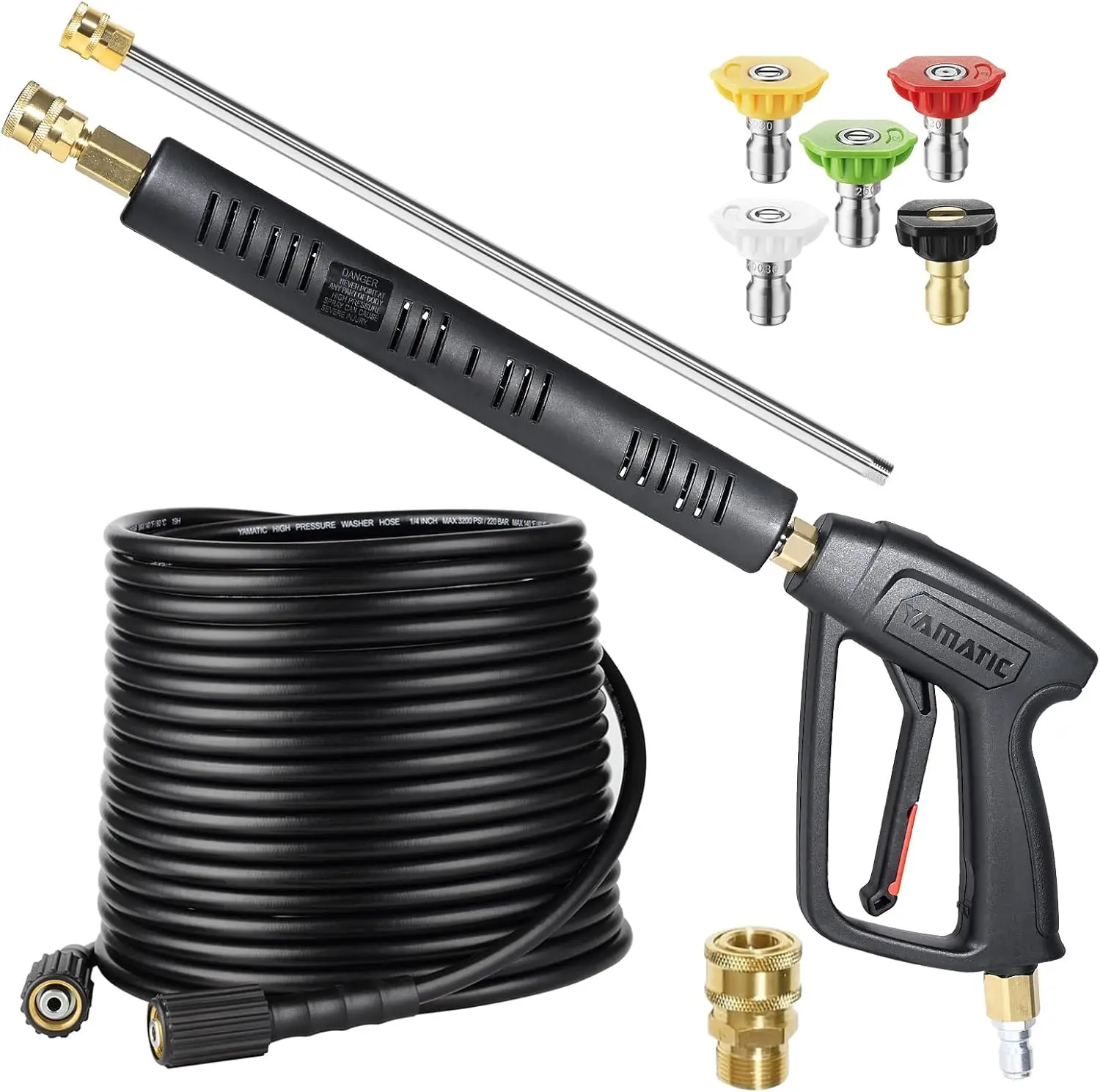 Pressure Washer Gun and Hose Kit, 50 FT Kink Resistant with Quick Connector for High-Pressure Cleaning
Pressure Washer Gun and Hose Kit, 50 FT Kink Resistant with Quick Connector for High-Pressure Cleaning