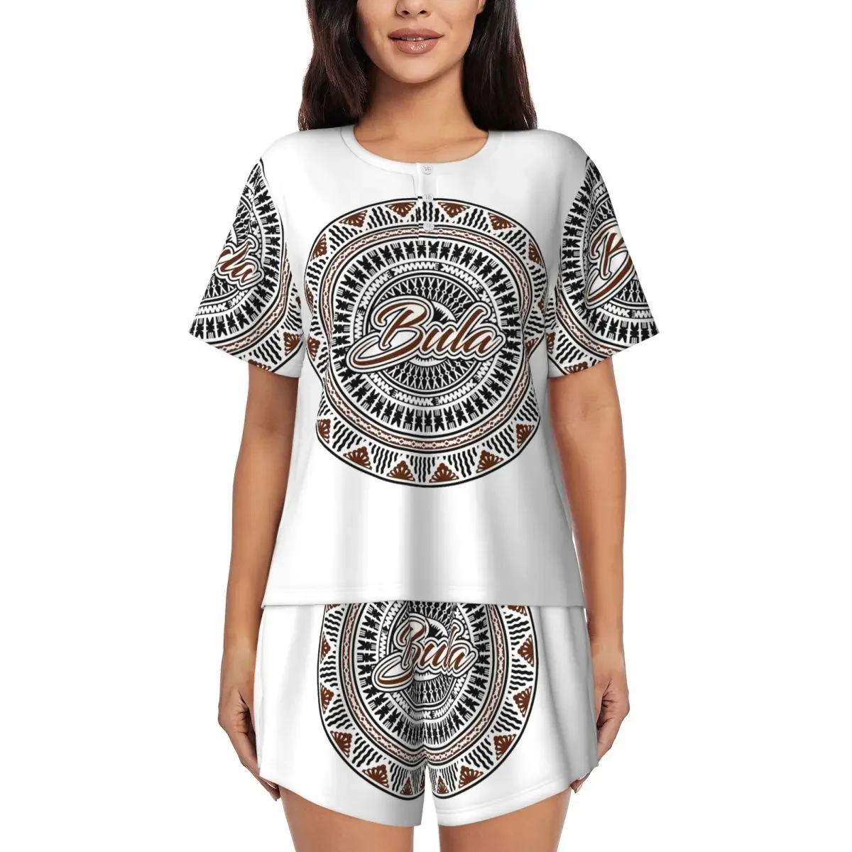 Fiji Bula Kesakesa Design Round Neck Short Sleeves Nightdress for Sleeping Sleepshirts Women Loose Pajama Set Short Pants
Fiji Bula Kesakesa Design Round Neck Short Sleeves Nightdress for Sleeping Sleepshirts Women Loose Pajama Set Short Pants