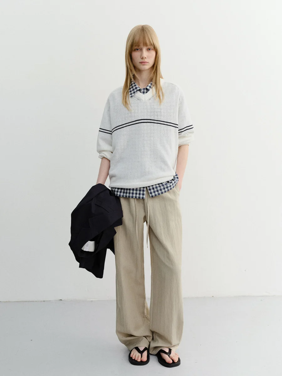 Brand Floor-Length Pants with Drawstring Elastic Waist No Brand Registered Trademark Pure Color Casual Style
Brand Floor-Length Pants with Drawstring Elastic Waist No Brand Registered Trademark Pure Color Casual Style