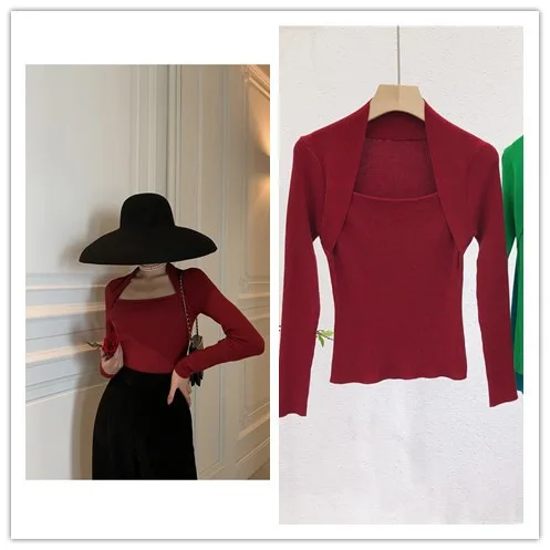 3687 Spring New French Style Square Neck Off-Shoulder Slim Fit Sexy Knitted Base Shirt Inner Wear Top
3687 Spring New French Style Square Neck Off-Shoulder Slim Fit Sexy Knitted Base Shirt Inner Wear Top