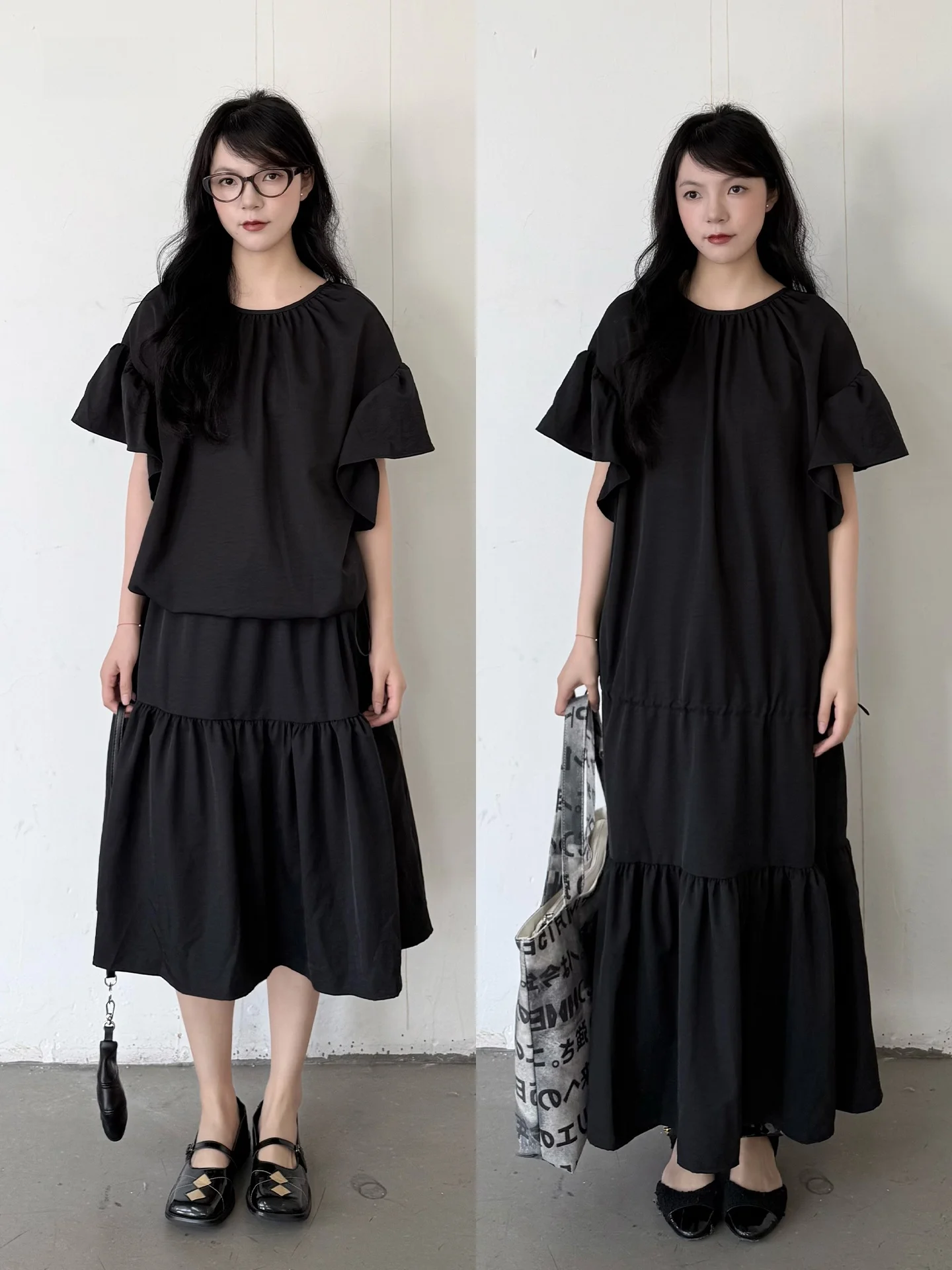 Dark Series Drawstring Skirt Short Sleeve A-Line Dress with Fairy Sleeves Casual Loose Fit round Neck Summer Fashion Women's ...
Dark Series Drawstring Skirt Short Sleeve A-Line Dress with Fairy Sleeves Casual Loose Fit round Neck Summer Fashion Women's ...