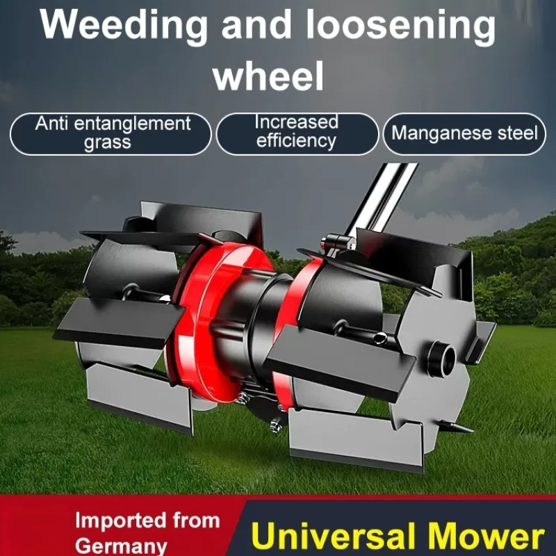 Universal Grass Trimmer Soil Loosening and Weeding Wheel Attachment Cultivation Tiller Replacement Wheel Lawn Gardening Tool
Universal Grass Trimmer Soil Loosening and Weeding Wheel Attachment Cultivation Tiller Replacement Wheel Lawn Gardening Tool