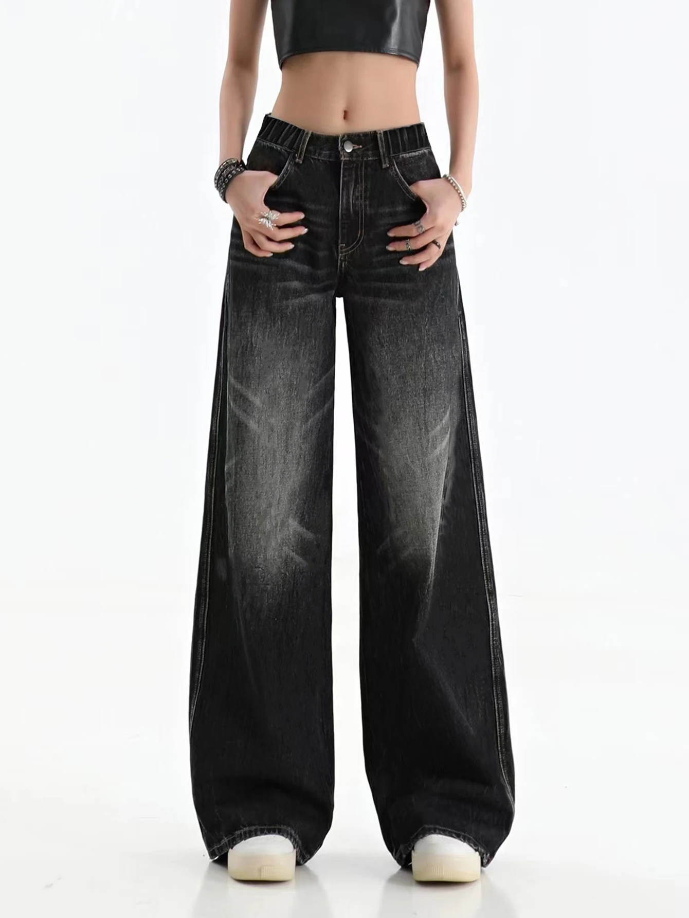 Washed Black Vintage Wide Leg Straight Pants for Teens Loose Long Casual Versatile Denim Trousers for Adolescent Girls
Washed Black Vintage Wide Leg Straight Pants for Teens Loose Long Casual Versatile Denim Trousers for Adolescent Girls