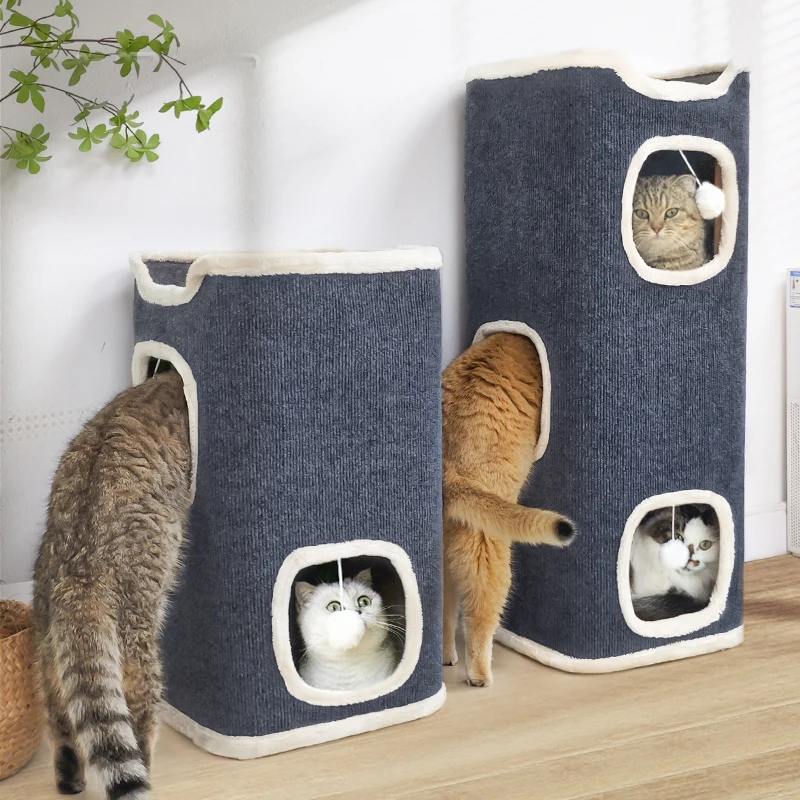 Indoor Cat Bed Cube Pet House Covered Cave with Pad Large Cat Tent with Pine Ball Hanging
Indoor Cat Bed Cube Pet House Covered Cave with Pad Large Cat Tent with Pine Ball Hanging