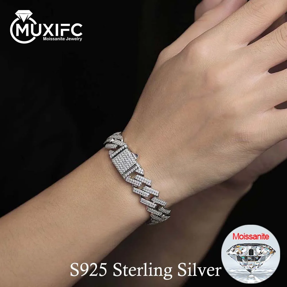 MUXIFC Full Moissanite Cuban Chain Bracelet for Men Women Hip Hop 12mm 16mm S925 Sterling Silver Bangle GRA Certified Jewelry
MUXIFC Full Moissanite Cuban Chain Bracelet for Men Women Hip Hop 12mm 16mm S925 Sterling Silver Bangle GRA Certified Jewelry