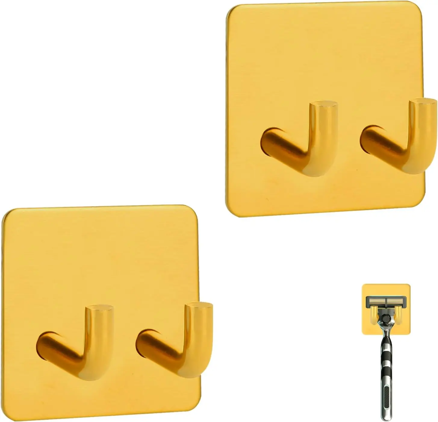Razor Holder for Shower, 2 Pack Stainless Steel Self Adhesive Bathroom Razor Shaver Towel Hooks Hanger Stand for Wall, Gold
Razor Holder for Shower, 2 Pack Stainless Steel Self Adhesive Bathroom Razor Shaver Towel Hooks Hanger Stand for Wall, Gold