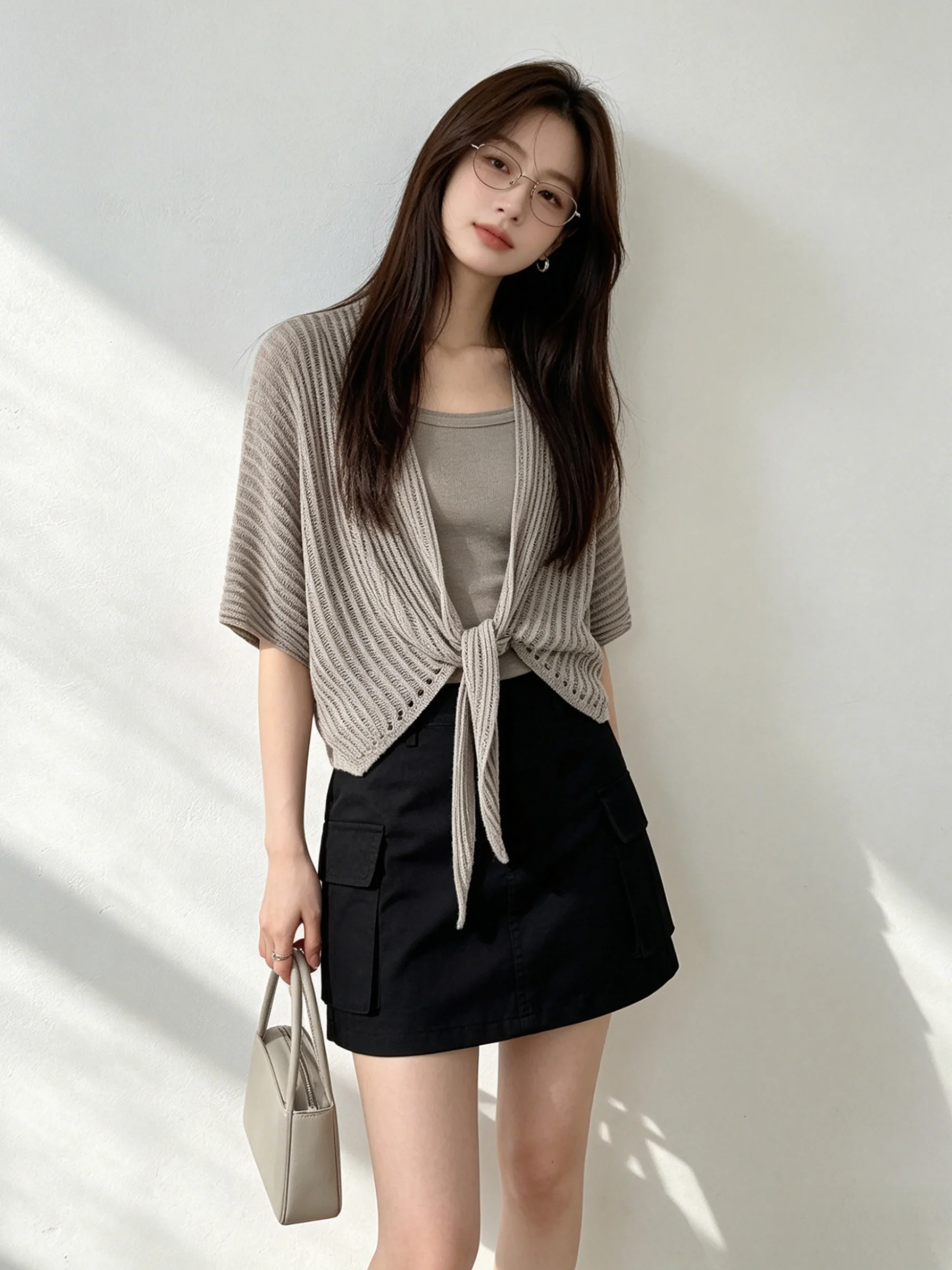 Korean Style Short Sleeve Batwing Sleeve Open Cardigan Summer New Fashion Slimming Tank Top Set Breathable Casual Wear
Korean Style Short Sleeve Batwing Sleeve Open Cardigan Summer New Fashion Slimming Tank Top Set Breathable Casual Wear