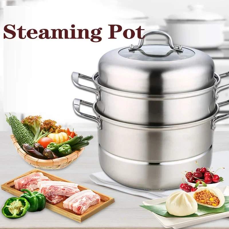Stainless Steel Three-layer Steamer Double-layer Multifunctional Steamer 28cm Thickened Soup Steamer Sheet
Stainless Steel Three-layer Steamer Double-layer Multifunctional Steamer 28cm Thickened Soup Steamer Sheet