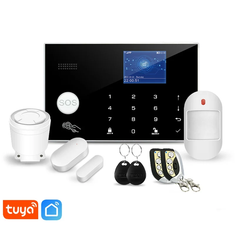 N05R Tuya G30 Охранная сигнализация для защиты дома с дисплеем температуры и влажности WIFI GSM сигнализация 
N05R Tuya G30 Охранная сигнализация для защиты дома с дисплеем температуры и влажности WIFI GSM сигнализация