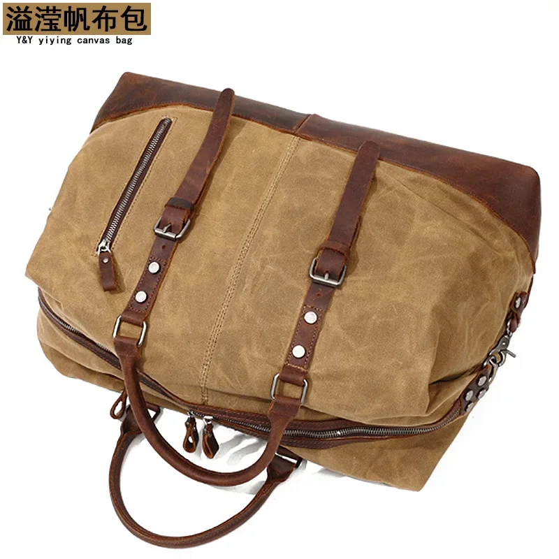 Solid-Color Waxed Canvas Travel Bag – European & American Style, Outdoor Shoulder Luggage with Wear-Resistant Feature
Solid-Color Waxed Canvas Travel Bag – European & American Style, Outdoor Shoulder Luggage with Wear-Resistant Feature