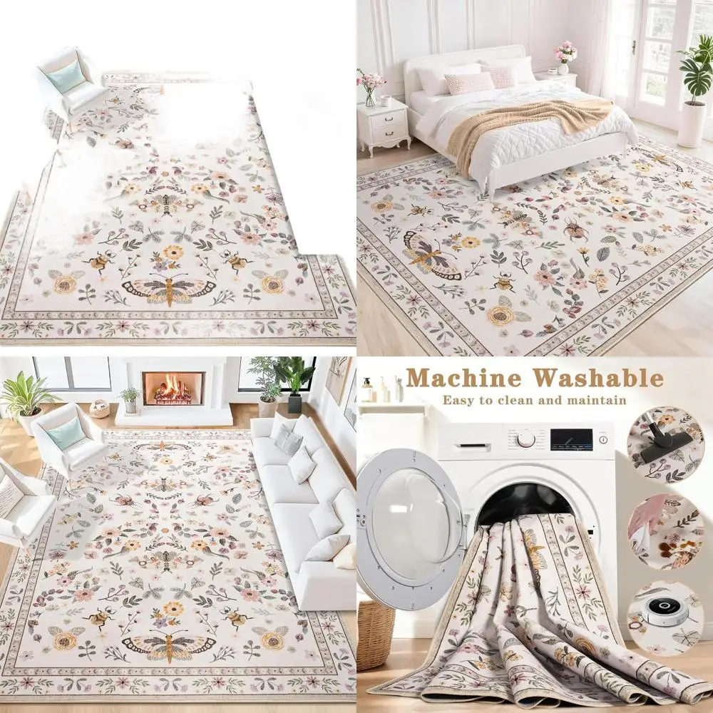 5x7 Soft, Washable Area Rugs with Floral & Butterfly Design for Living Spaces, Non-Slip Carpets for Home and Office
5x7 Soft, Washable Area Rugs with Floral & Butterfly Design for Living Spaces, Non-Slip Carpets for Home and Office
