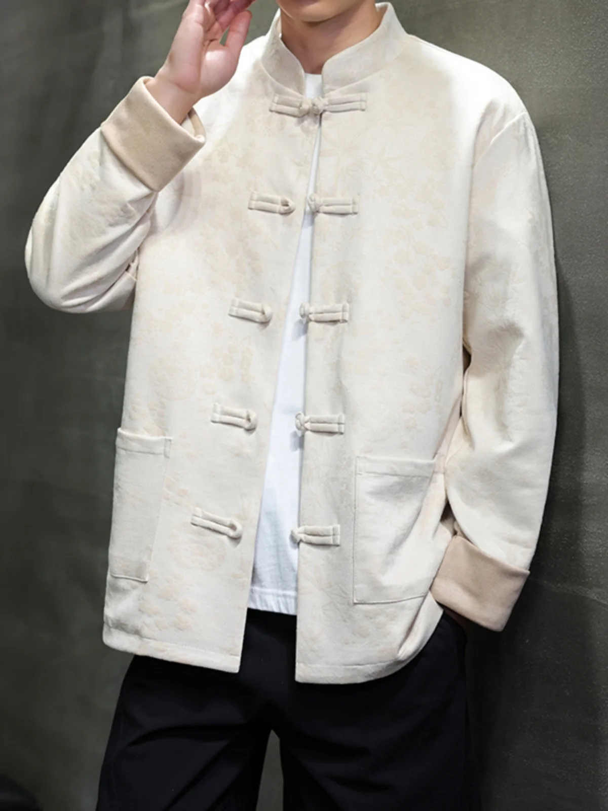 Men's Retro Chinese Sle Jaet Spring Autumn Suede Print Loose Top Faion Urban Youth Polyester Fiber Long Sve Stand Co... 
Men's Retro Chinese Sle Jaet Spring Autumn Suede Print Loose Top Faion Urban Youth Polyester Fiber Long Sve Stand Co...