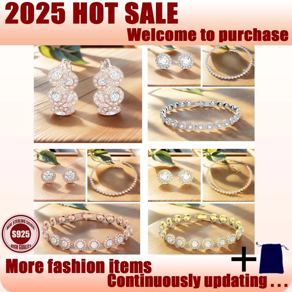 2025 Light Luxury Fashion Diamond Boutique Multi occasion Female Charm Versatile Classic Jewelry Set Comes with Bag
2025 Light Luxury Fashion Diamond Boutique Multi occasion Female Charm Versatile Classic Jewelry Set Comes with Bag