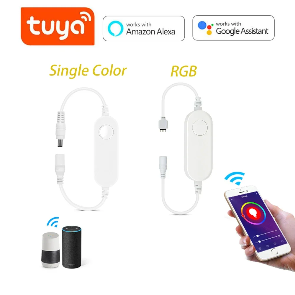 DC12V-24V TUYA Smart WiFi RGB/ Single Color Controller Support Alexa Google Home App Voice Control Music Mode For Strip Light
DC12V-24V TUYA Smart WiFi RGB/ Single Color Controller Support Alexa Google Home App Voice Control Music Mode For Strip Light