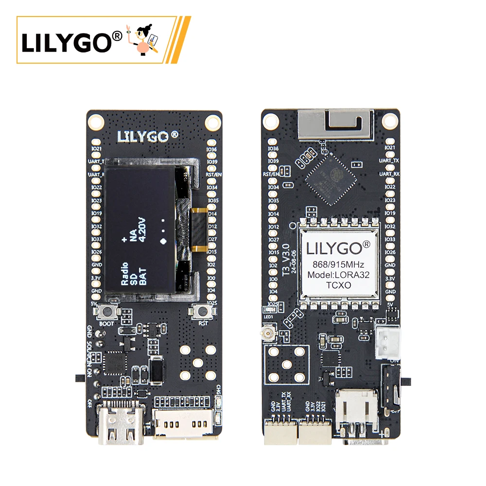 LILYGO® T3 V3.0 Module with TCXO LoRa SX1276, 0.96" OLED Display, WiFi & Bluetooth - Ideal for IoT Projects
LILYGO® T3 V3.0 Module with TCXO LoRa SX1276, 0.96" OLED Display, WiFi & Bluetooth - Ideal for IoT Projects