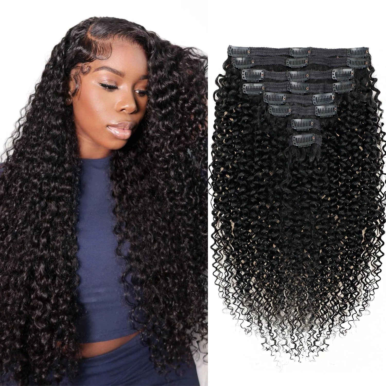 Seamless 3c 4a Afro Kinky Curly Clip in Human Hair Extensions Remy Brazilian Curly Clip Ins On Hair Bundles For Black Women
Seamless 3c 4a Afro Kinky Curly Clip in Human Hair Extensions Remy Brazilian Curly Clip Ins On Hair Bundles For Black Women