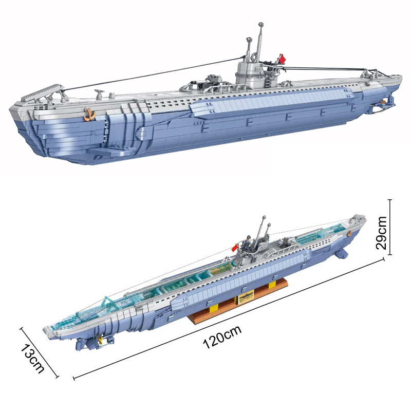 IN STOCK German U-boat Building Blocks Model MOC Military Submarine Weapon Bricks Construction Set for Boys Children Toy Gift
IN STOCK German U-boat Building Blocks Model MOC Military Submarine Weapon Bricks Construction Set for Boys Children Toy Gift