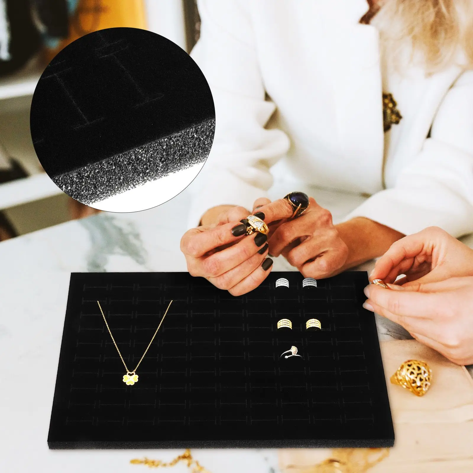 6 Pcs Jewelry Box Pad Foam Tray Display ganizer for Rings Earrings Necklace Storage Soft Cushion Design
6 Pcs Jewelry Box Pad Foam Tray Display ganizer for Rings Earrings Necklace Storage Soft Cushion Design