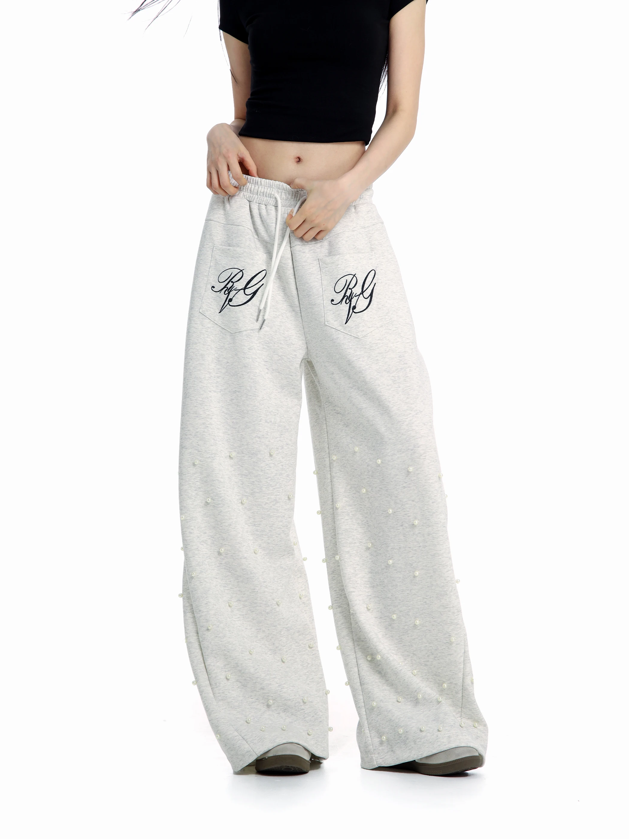 American Style Casual Pocket Letter Print Wide Leg Pants Women's Loose Fit Sports Sweatpants Straight Tube Natural Waist Elastic
American Style Casual Pocket Letter Print Wide Leg Pants Women's Loose Fit Sports Sweatpants Straight Tube Natural Waist Elastic