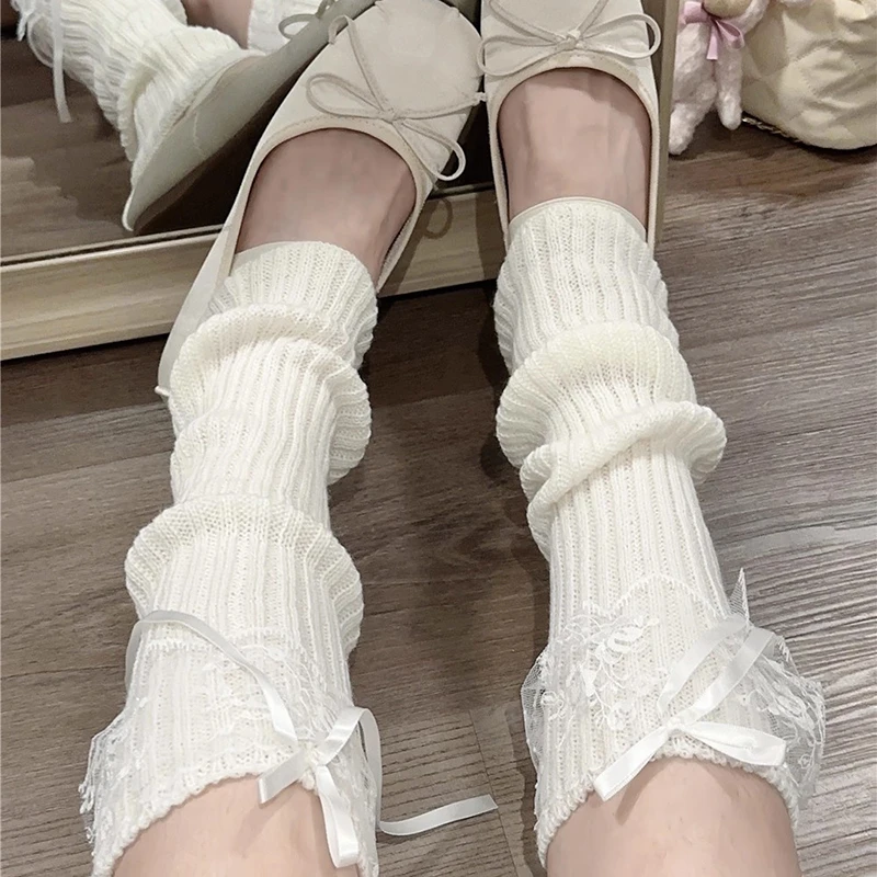 Lace Leg Warmers Women Autumn Winter Lace Ribbon Lolita White Knee Warmers Long Socks Korean JK Knitted Girl White Leg Warmers
Lace Leg Warmers Women Autumn Winter Lace Ribbon Lolita White Knee Warmers Long Socks Korean JK Knitted Girl White Leg Warmers
