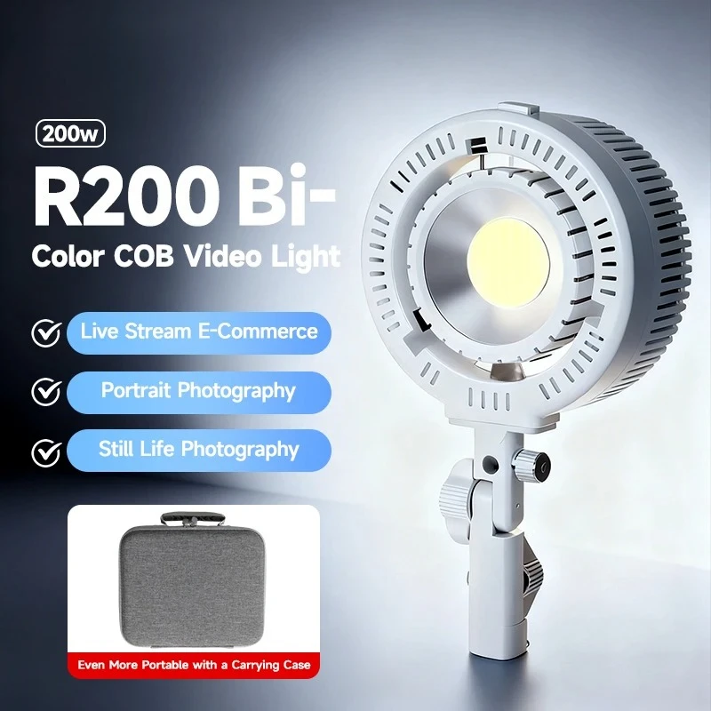 Двухцветный светодиодный светильник для видеосъемки 200 Вт, управление через приложение, профессиональный комплект потокового освещения в реальном времени, 2700-6500K, заполняющая лампа COB с портативной сумкой
Двухцветный светодиодный светильник для видеосъемки 200 Вт, управление через приложение, профессиональный комплект потокового освещения в реальном времени, 2700-6500K, заполняющая лампа COB с портативной сумкой