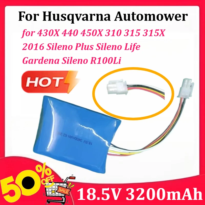 3200mAh Lawn Mower Battery for Husqvarna Automower 430X 440 450X 310 315 315X 2016 Sileno Plus Sileno Life Gardena Sileno R100Li
3200mAh Lawn Mower Battery for Husqvarna Automower 430X 440 450X 310 315 315X 2016 Sileno Plus Sileno Life Gardena Sileno R100Li