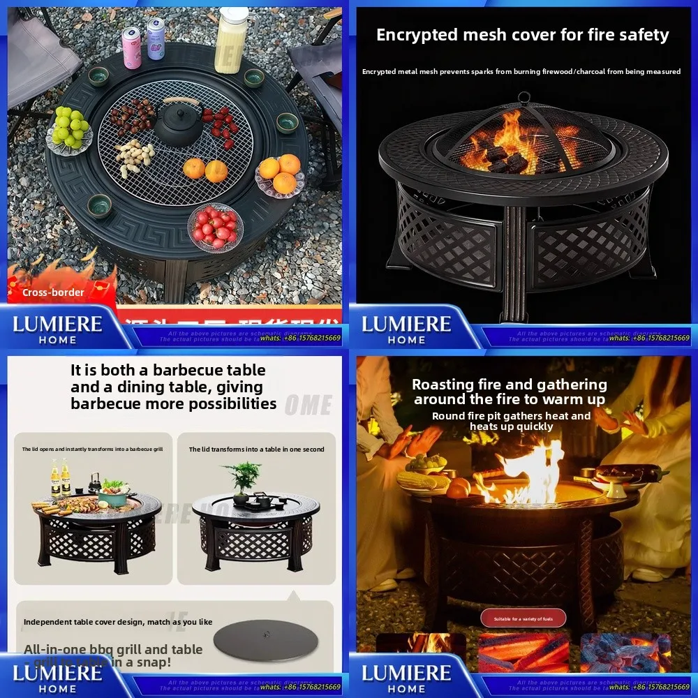 Портативный уличный угольный гриль-стол для чаепития, приготовления пищи на заднем дворе, обогрева помещений, кемпинга, жарки и гриля
Портативный уличный угольный гриль-стол для чаепития, приготовления пищи на заднем дворе, обогрева помещений, кемпинга, жарки и гриля