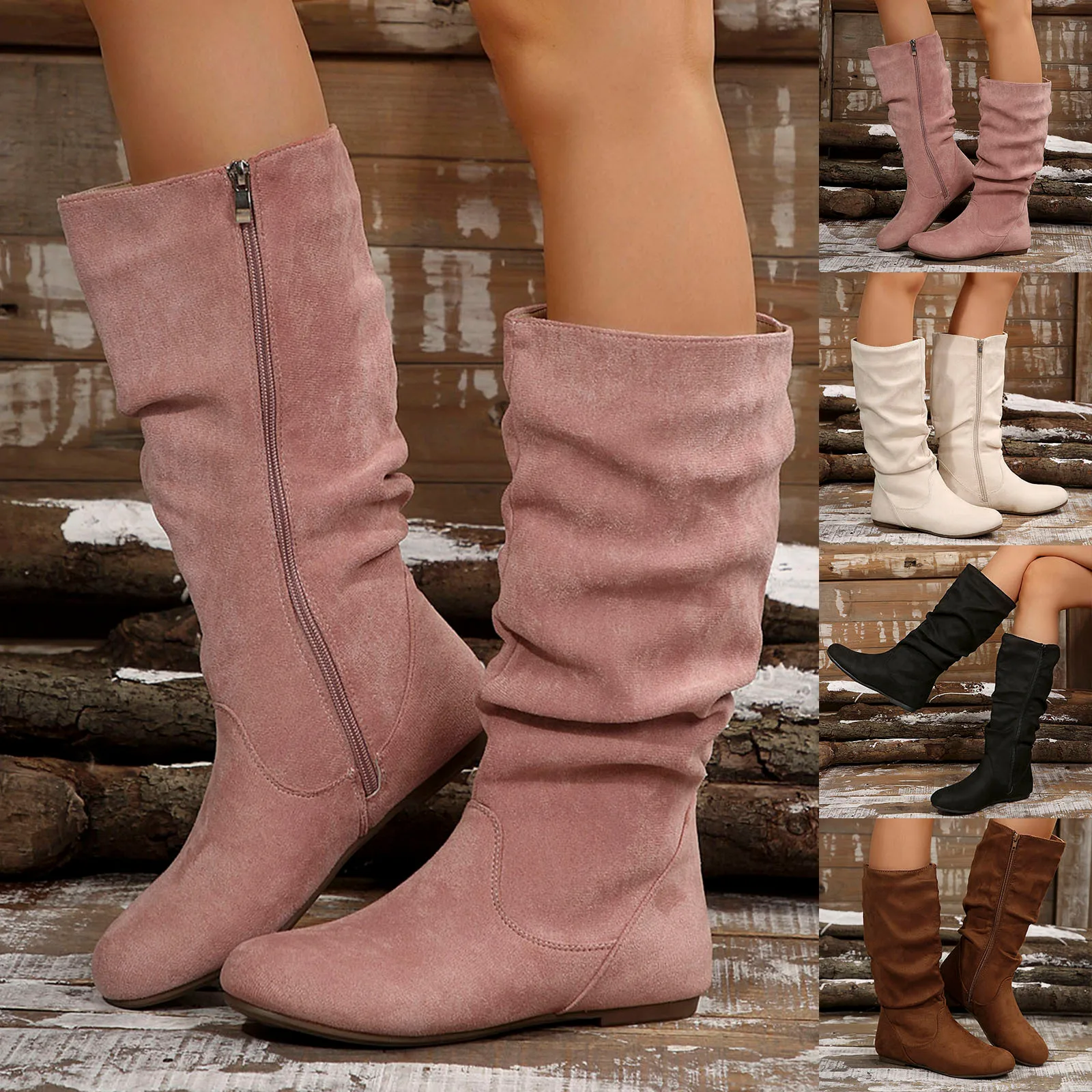 Women Boots 2024 New Large Size Comfortable Outdoor Shoes for Women Fashion Flat Mid-Calf Boots Women Sexy Western Cowboy Boots
Women Boots 2024 New Large Size Comfortable Outdoor Shoes for Women Fashion Flat Mid-Calf Boots Women Sexy Western Cowboy Boots