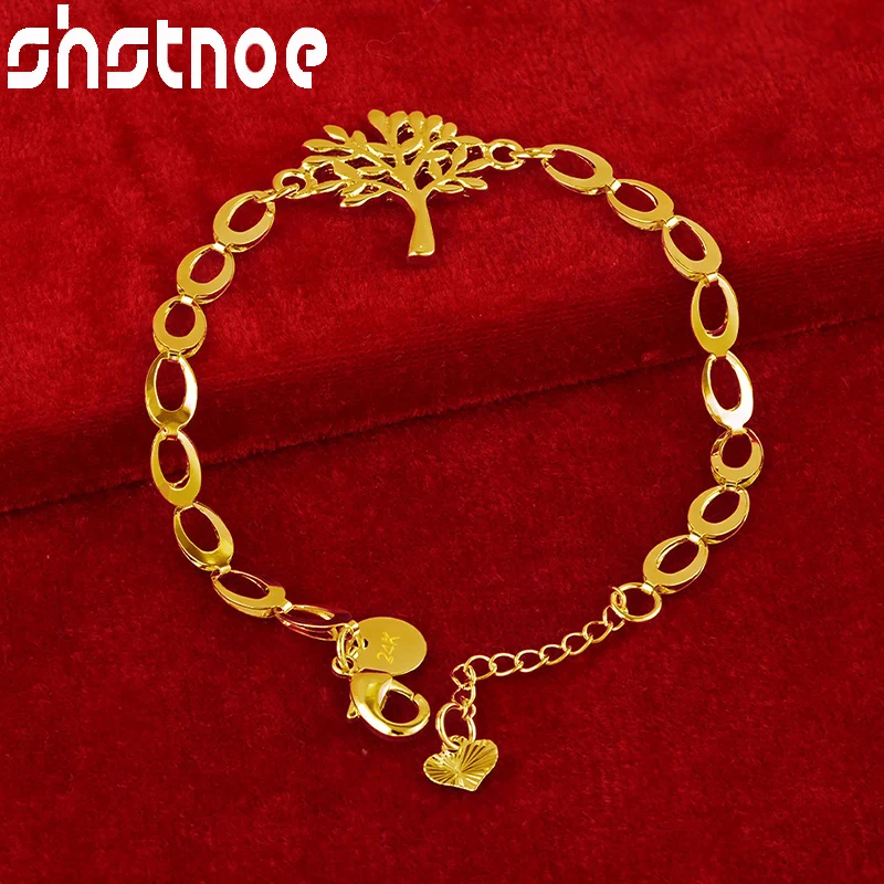 SHSTONE 24K Gold Tree Pendant Bracelets For Woman Fashion Party Wedding Engagement Charm Jewelry Lady Gift
SHSTONE 24K Gold Tree Pendant Bracelets For Woman Fashion Party Wedding Engagement Charm Jewelry Lady Gift