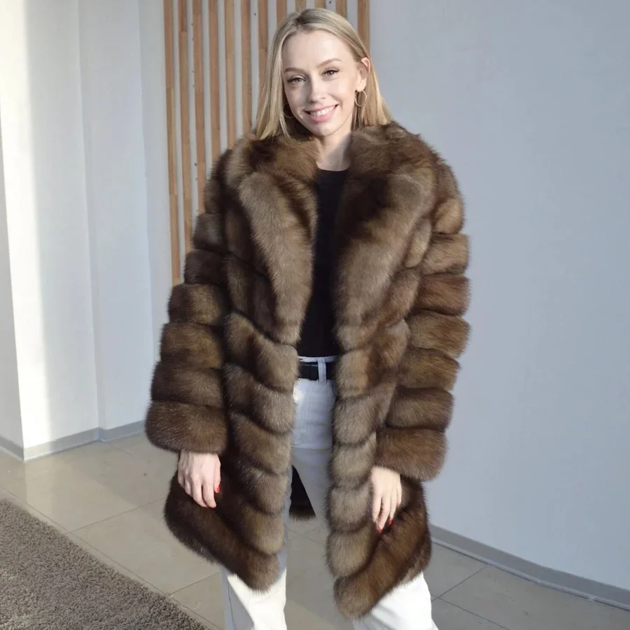 Women's Winter Jacket Natural Fox Fur Jackets Long Warm Winter Jackets Suit Collar Luxury Fashion Genuine Fox Fur Coat
Women's Winter Jacket Natural Fox Fur Jackets Long Warm Winter Jackets Suit Collar Luxury Fashion Genuine Fox Fur Coat