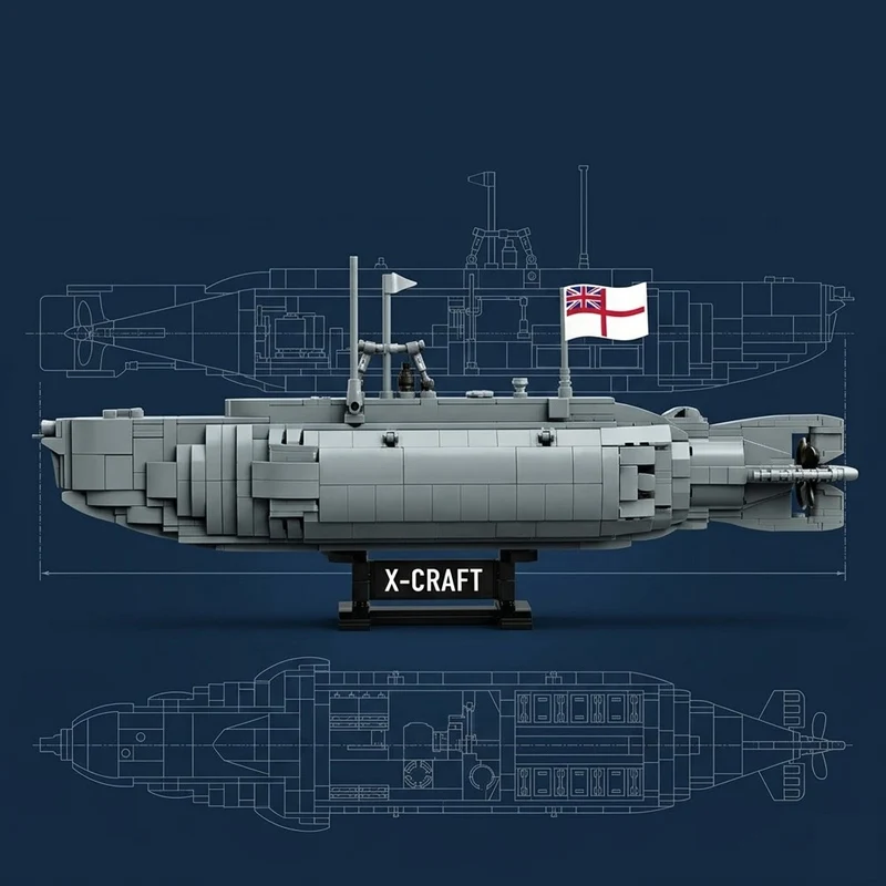 X-Craft Small Submarine Model MOC Building Bricks War Equipment Modular Technology Gifts Holiday Assemble Children Toys Suit
X-Craft Small Submarine Model MOC Building Bricks War Equipment Modular Technology Gifts Holiday Assemble Children Toys Suit